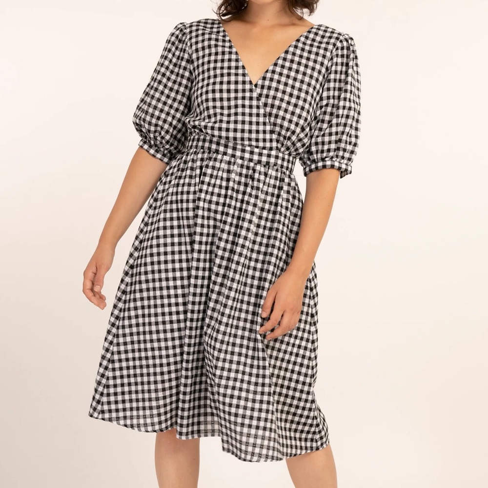 FRNCH Gingham Midi Dress